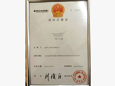 葉片情-商標(biāo)注冊證